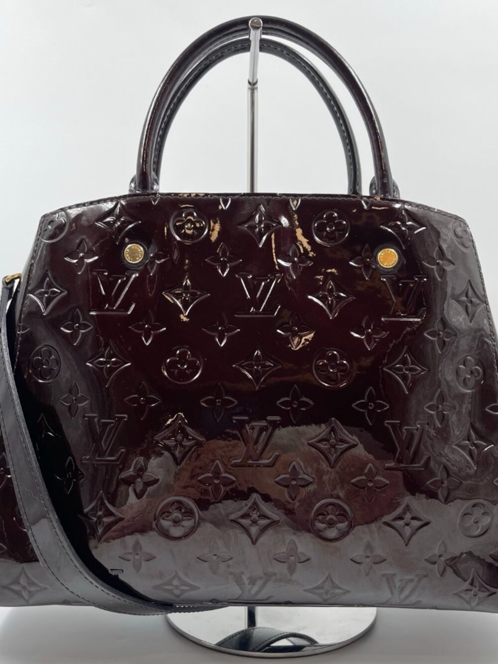 Louis Vuitton Montaigne MM Monogram Vernis in Amarante